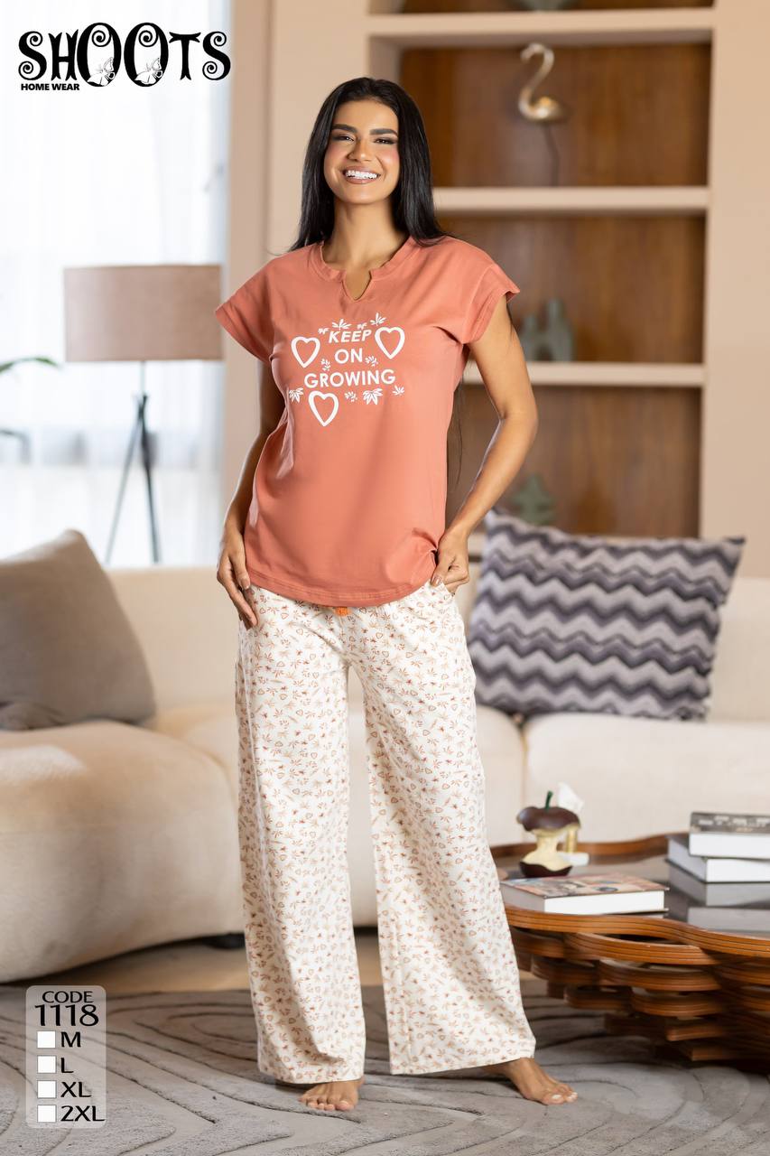 Pink Graphic T-Shirt & White Pants Set