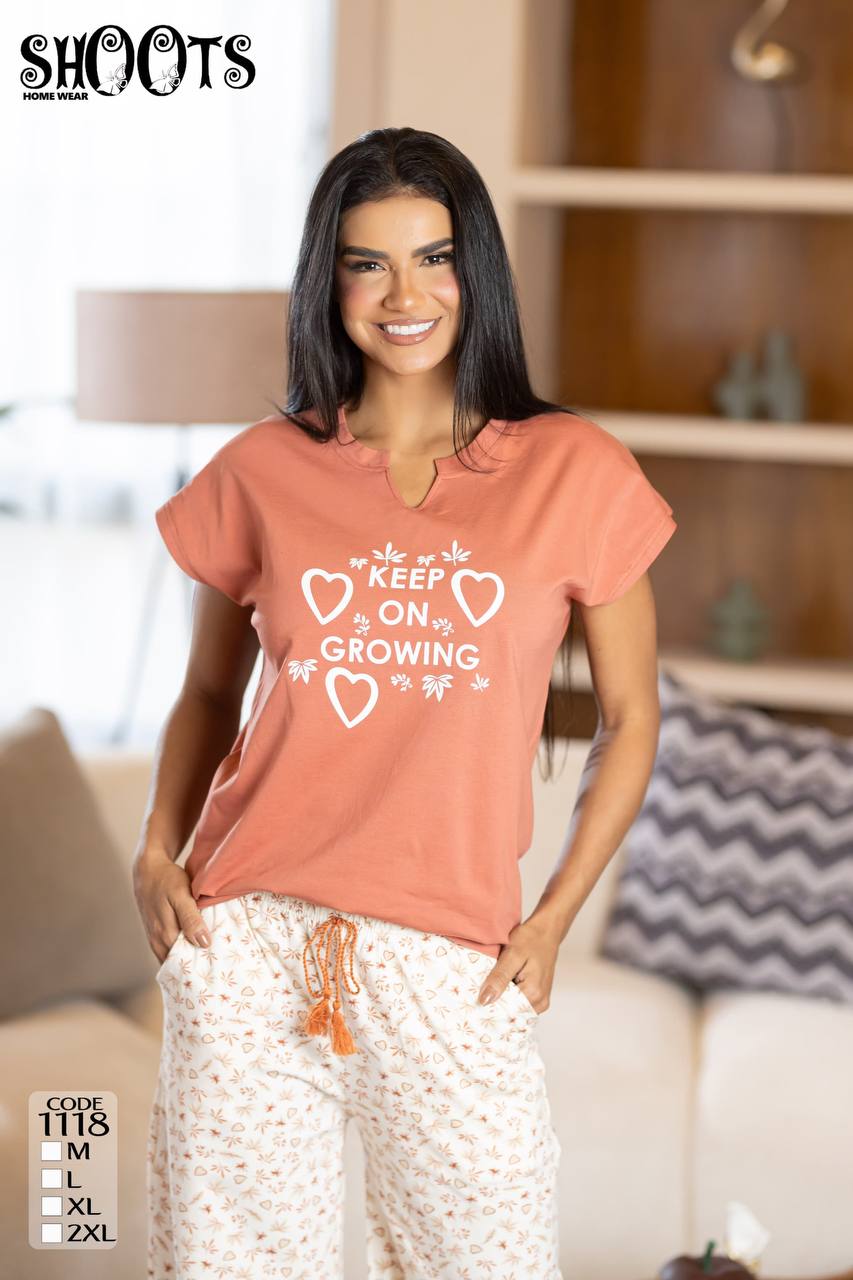 Pink Graphic T-Shirt & White Pants Set