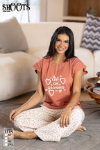 Pink Graphic T-Shirt & White Pants Set