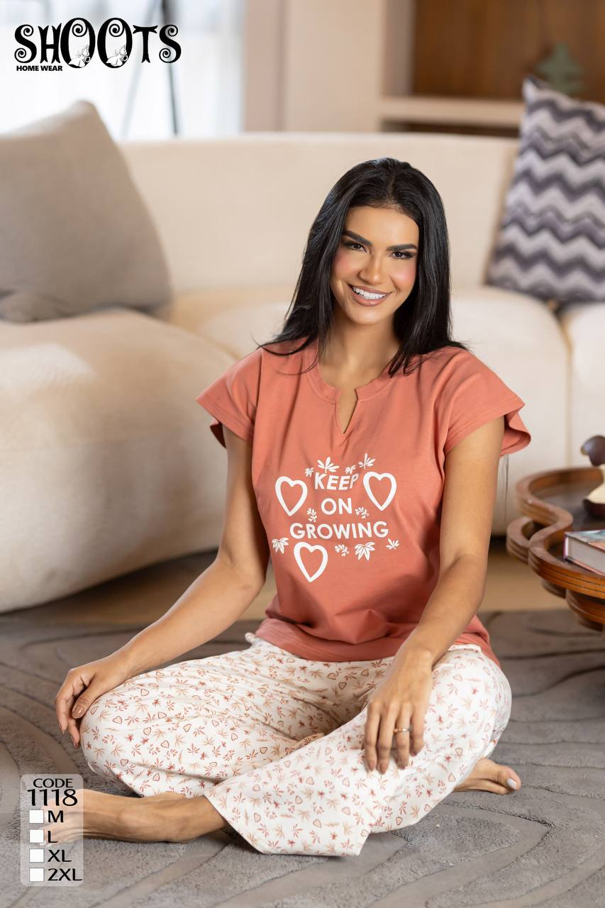 Pink Graphic T-Shirt & White Pants Set