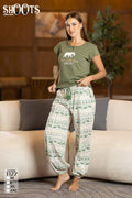 Green T-Shirt & Patterned Pants Set