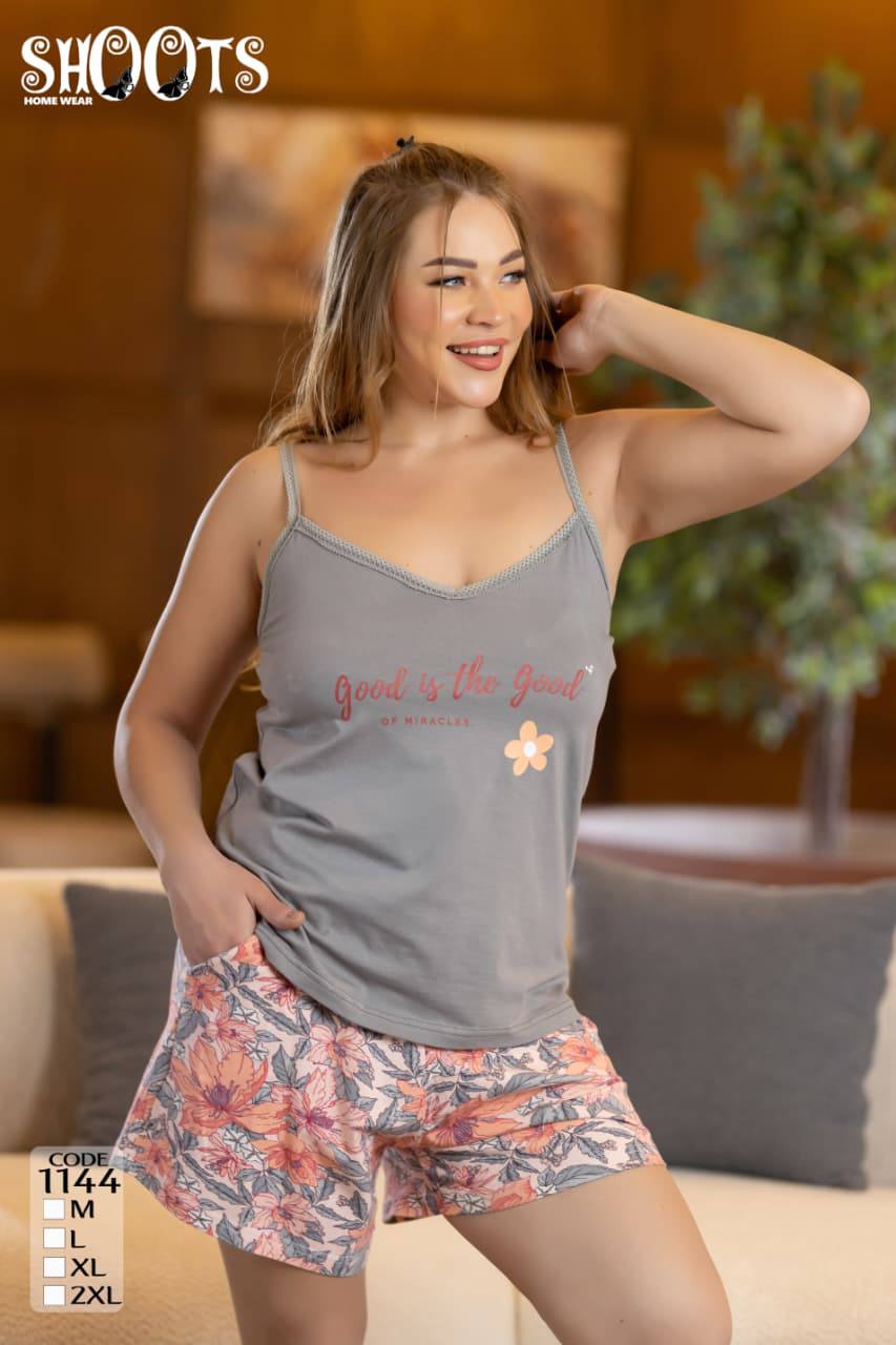 Gray Tank Top & Floral Shorts Set
