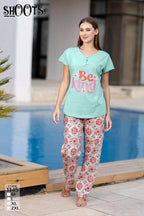 Light Blue “Be Kind” T-Shirt & Floral Pants Set