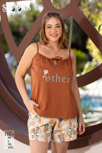 Rust Tank Top & Floral Shorts Set